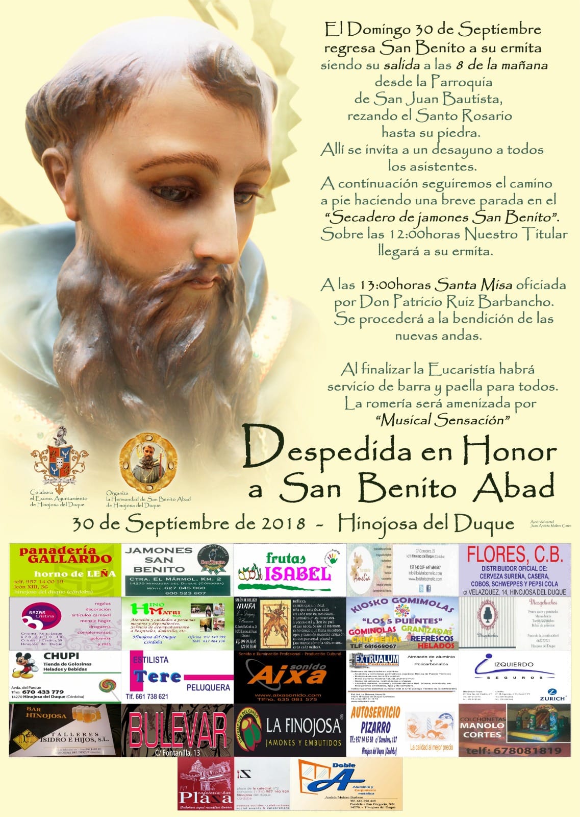 Cartel de Romería de San Benito abad 2018